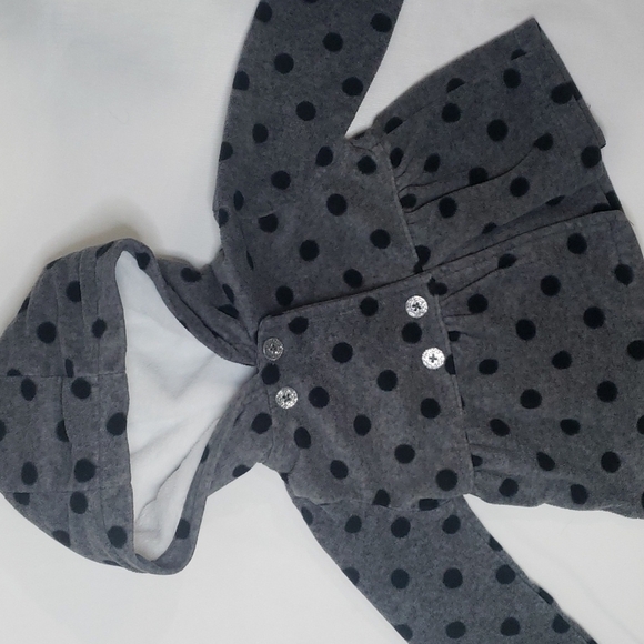 5/$30 CARTER'S Fleece Polka Dot Hooded Peplum Jacket - Picture 1 of 6